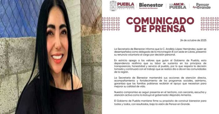 Renuncia Anallely López, delegada de Bienestar en Libres tras presunta cercanía con Nazario N