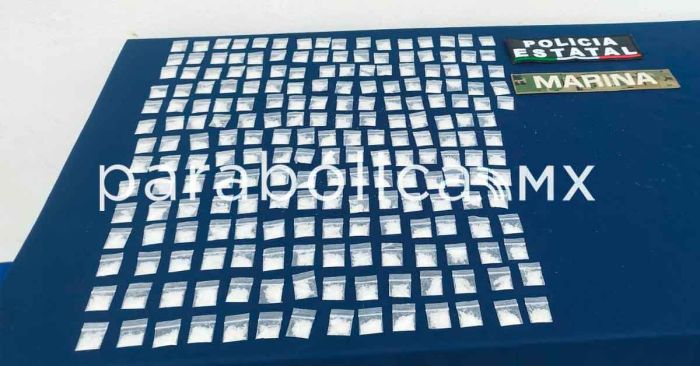 Aseguran 210 dosis de metanfetamina en un operativo en Oaxaca