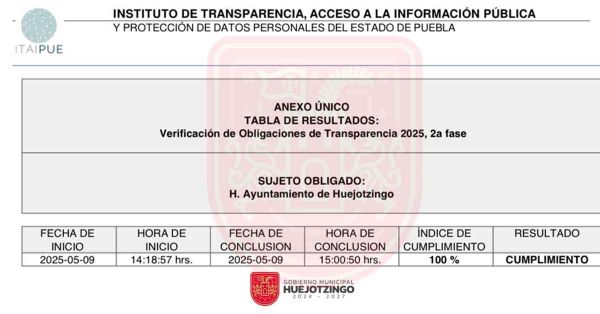 Reconocen a Huejotzingo como gobierno 100% transparente