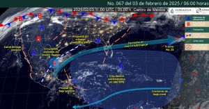 Pronostica SMN lluvias puntuales fuertes en Veracruz, Tabasco, Oaxaca y Chiapas
