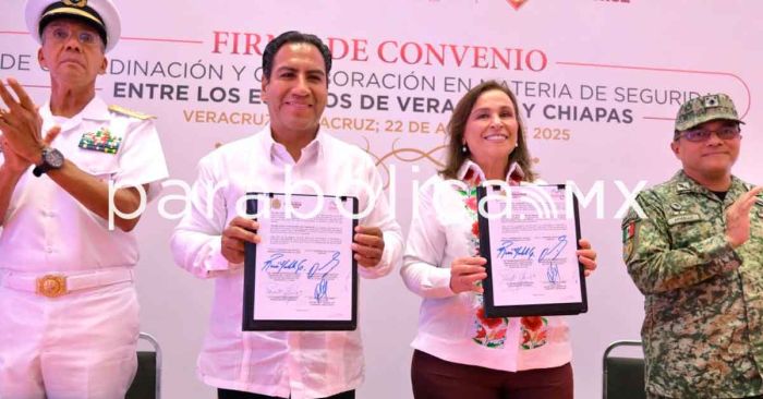 Fortalecen la seguridad del sur del país con acuerdo entre Veracruz y Chiapas