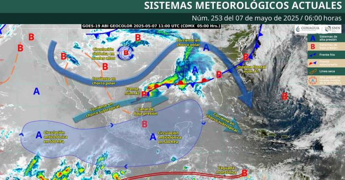 Pronostica SMN lluvias fuertes en el oriente y sureste de México
