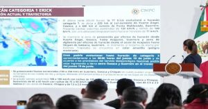 Tocar&aacute; &lsquo;Erick&rsquo; tierra las primeras horas de este jueves: Claudia Sheinbaum