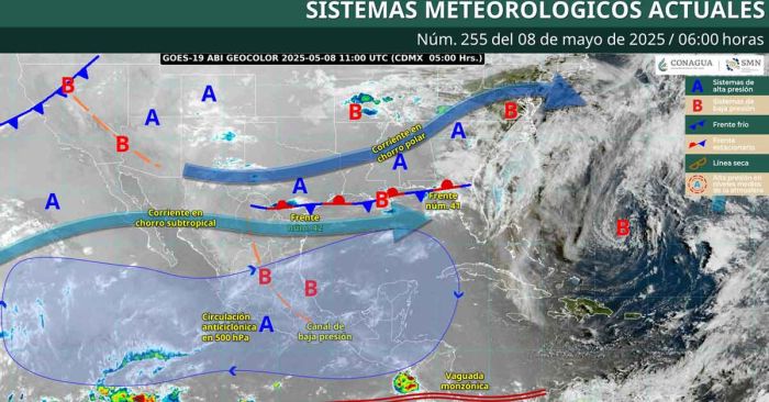 Pronostican lluvias puntuales al norte de México