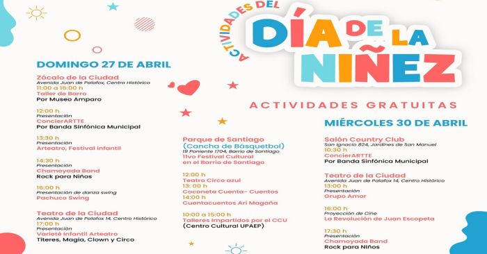 Celebrará IMACP el Día de la Niñez con actividades artísticas y culturales