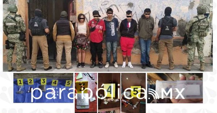 Caen cinco personas con narc&oacute;ticos tras cateo de FGE en inmueble en Atlixco