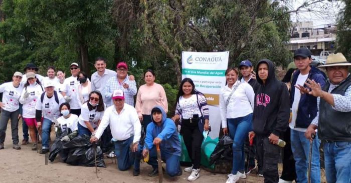 Realizan faena de limpieza del Río Atoyac en Cuautlancingo