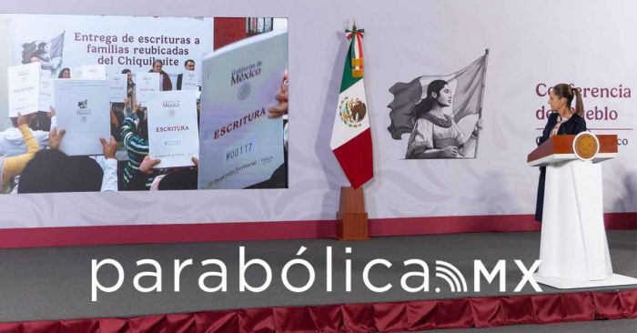 Entrega Sheinbaum escrituras a 354 familias reubicadas del Chiquihuite