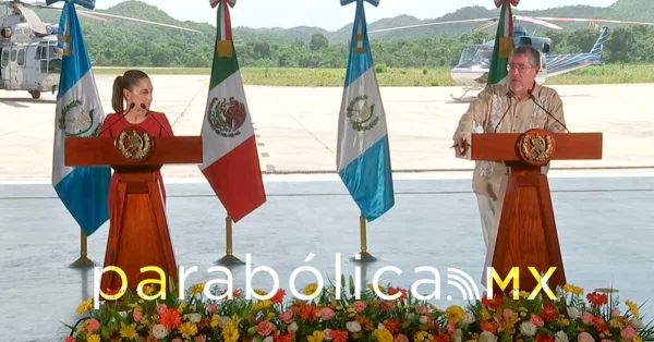 Llegar&aacute; el Tren Maya a Centroam&eacute;rica, anuncian Sheinbaum y Ar&eacute;valo