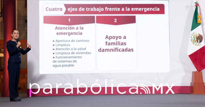 Abre cartera la Federación; anuncia Sheinbaum apoyos a damnificados