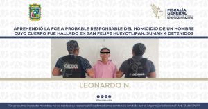 Capturan a Leonardo N. es probable responsable del homicidio de un hombre