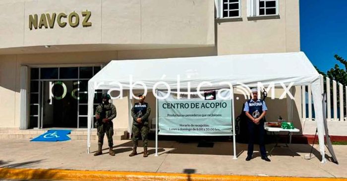 Abre la Marina varios Centros de Acopio de víveres para damnificados de las recientes lluvias