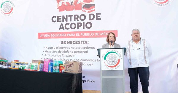Instalan Centro de Acopio en el Senado para ayudar a damnificados por las lluvias