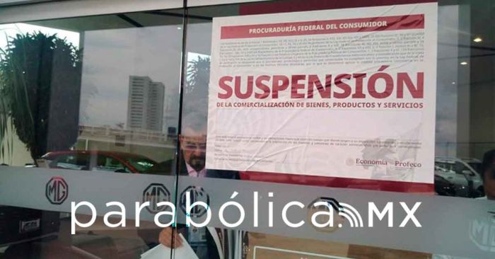 Suspende Profeco la comercializaci&oacute;n en la Concesionaria MG Angel&oacute;polis