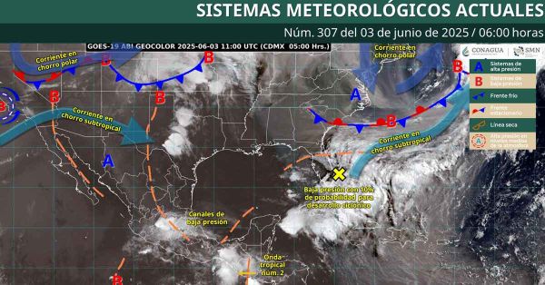 Estima SMN lluvias "muy fuertes" en Centro, Oriente, Sur y Sureste de M&eacute;xico