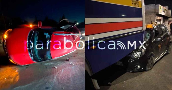 Se vive noche de accidentes en la capital poblana