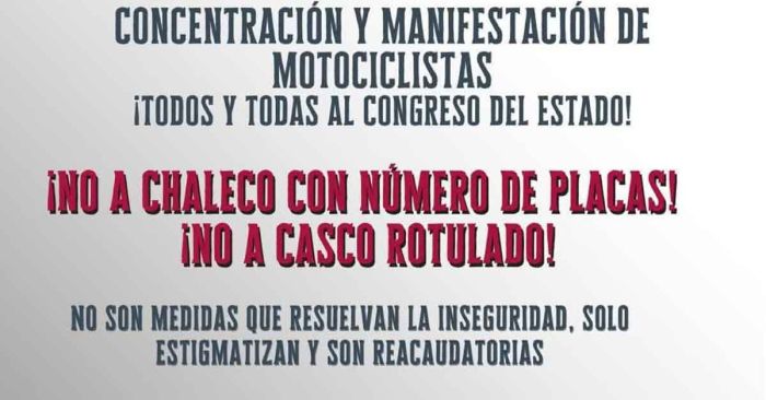 Alistan motociclistas marcha vs reforma a Ley de Movilidad