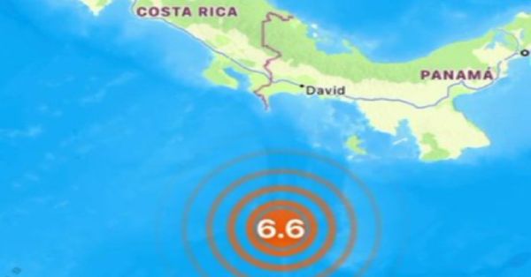 Ocurre sismo de magnitud 6.6 en costas de Panamá