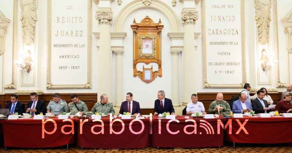 Encabezan Armenta y Chedraui la reunión de seguridad desde el Palacio Municipal de Puebla