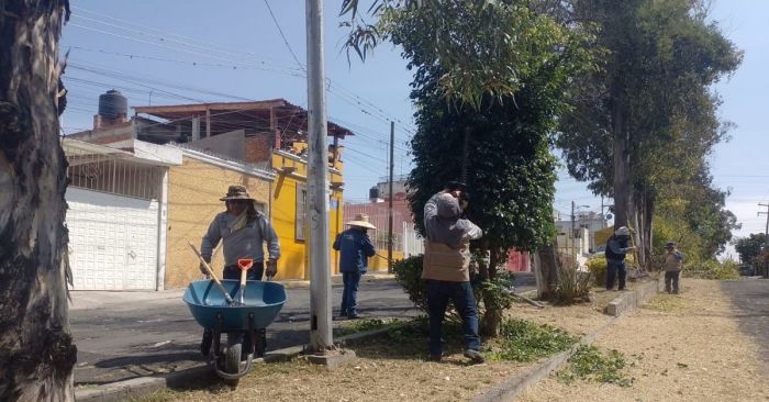 Realizan labores de mantenimiento y limpieza en colonias de la ciudad de Puebla