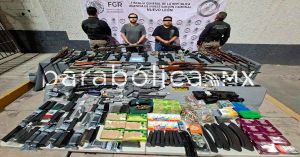 Aseguran fuerzas federales un arsenal en Monterrey: Harfuch