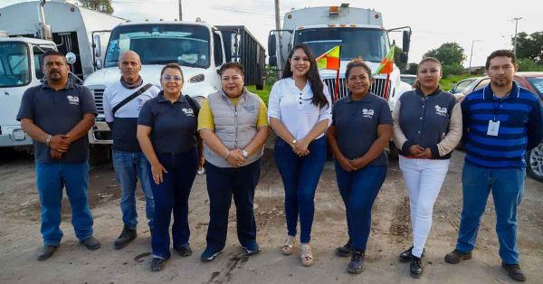 Entrega Tonantzin Fern&aacute;ndez kits de protecci&oacute;n impermeable a trabajadores de servicio de limpia
