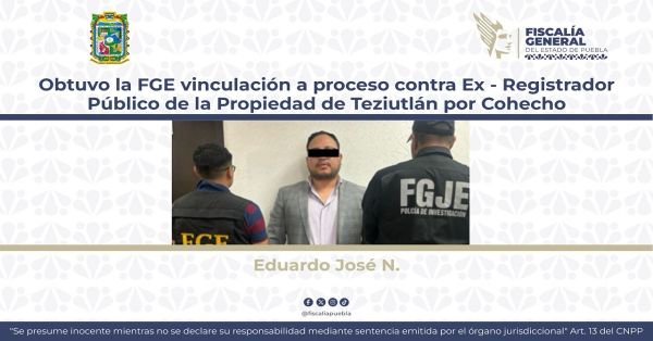 Detienen a Eduardo José N. acusado por el delito de cohecho