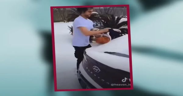 Utiliza papá a su bebé de &#039;parabrisas&#039;... y ahora, la policía lo investiga