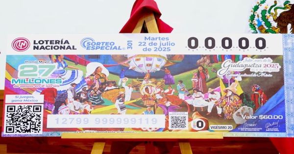 Dedican billete de la Loter&iacute;a Nacional a la Guelaguetza 2025