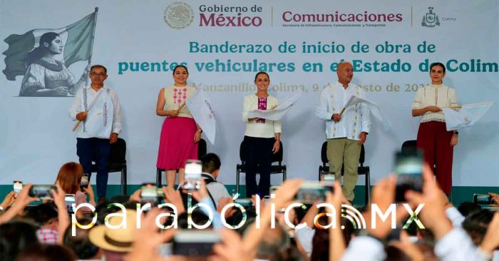 Da Claudia Sheinbaum Pardo el banderazo a la construcción de puentes en Colima