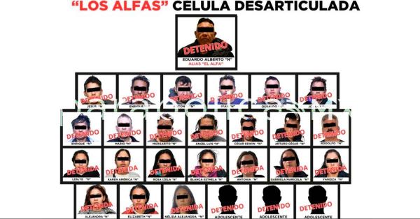 Detienen a 27 integrantes de &ldquo;Los Alfas&rdquo;, c&eacute;lula delictiva con presencia en el Edomex