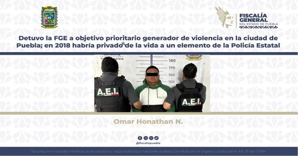 Detienen a &ldquo;El Negro&rdquo; por el homicidio de un Polic&iacute;a Estatal