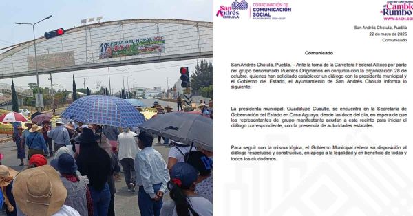 Acudi&oacute; Lupita Cuautle a Casa Aguayo para di&aacute;logo con manifestantes de la Federal Atlixco