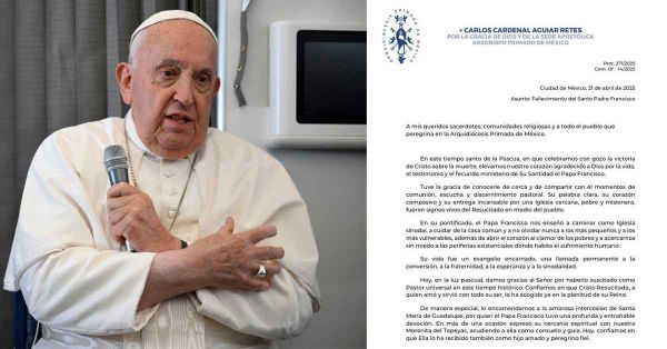 Enseñó papa Francisco a cuidar de los más vulnerables: cardenal Carlos Aguiar Retes