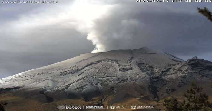 Registra Popocatépetl 54 exhalaciones y 728 minutos de tremor