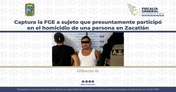Detienen a Gilberto N. lo acusan por diversos delitos en Zacatl&aacute;n, Puebla