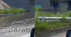 Imposibilitan lluvias el paso en incorporaci&oacute;n del Perif&eacute;rico Ecol&oacute;gico