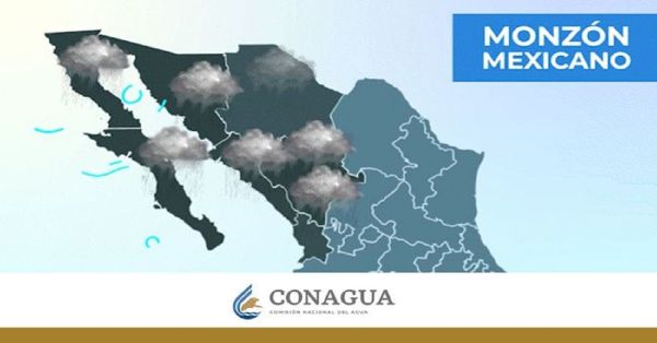 Pronostican lluvias intensas por el Monz&oacute;n mexicano