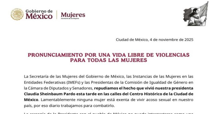 Repudia Secretar&iacute;a de las Mujeres agresi&oacute;n contra Claudia Sheinbaum