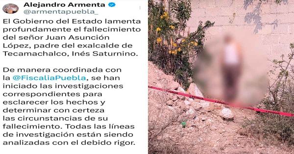 Lamenta Armenta deceso del padre del ex edil de Tecamachalco