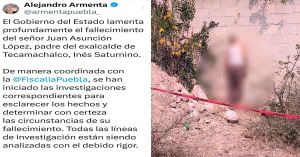 Lamenta Armenta deceso del padre del ex edil de Tecamachalco