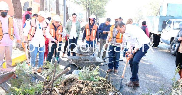 Encabeza Armenta faena en acceso de Tlaxcala a Puebla