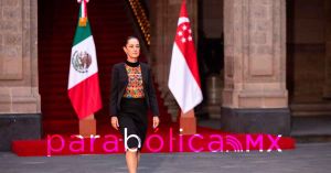 Recibe Sheinbaum en Palacio Nacional al presidente de Singapur