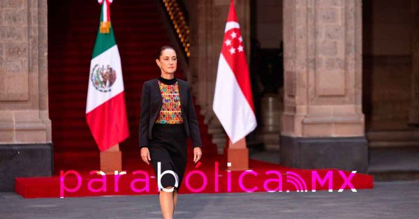Recibe Sheinbaum en Palacio Nacional al presidente de Singapur