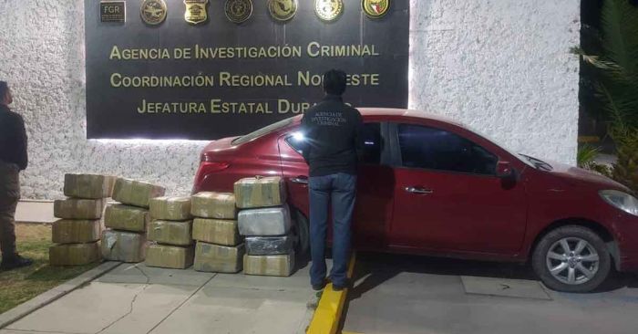 Detiene FGR a un hombre con 17 paquetes de marihuana en Durango