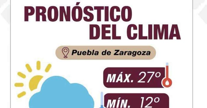 Alcanzar&aacute; Puebla capital temperatura de hasta 27 grados