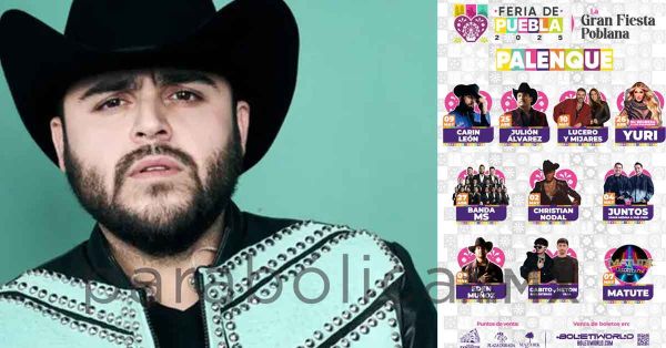 Tumban a Gerardo Ortiz del Palenque de la Feria de Puebla