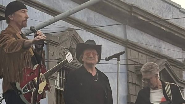 Paraliza U2 la capital del pa&iacute;s; graba video de una nueva rola