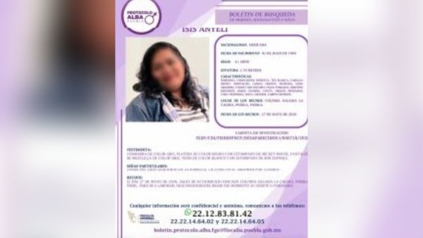 Localiza FGE a conductora de plataforma desaparecida en Puebla