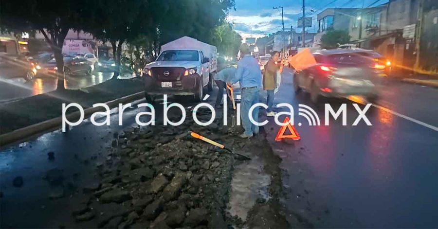 Exige Infra a Agua de Puebla reparar drenaje sanitario colapsado en Lafragua